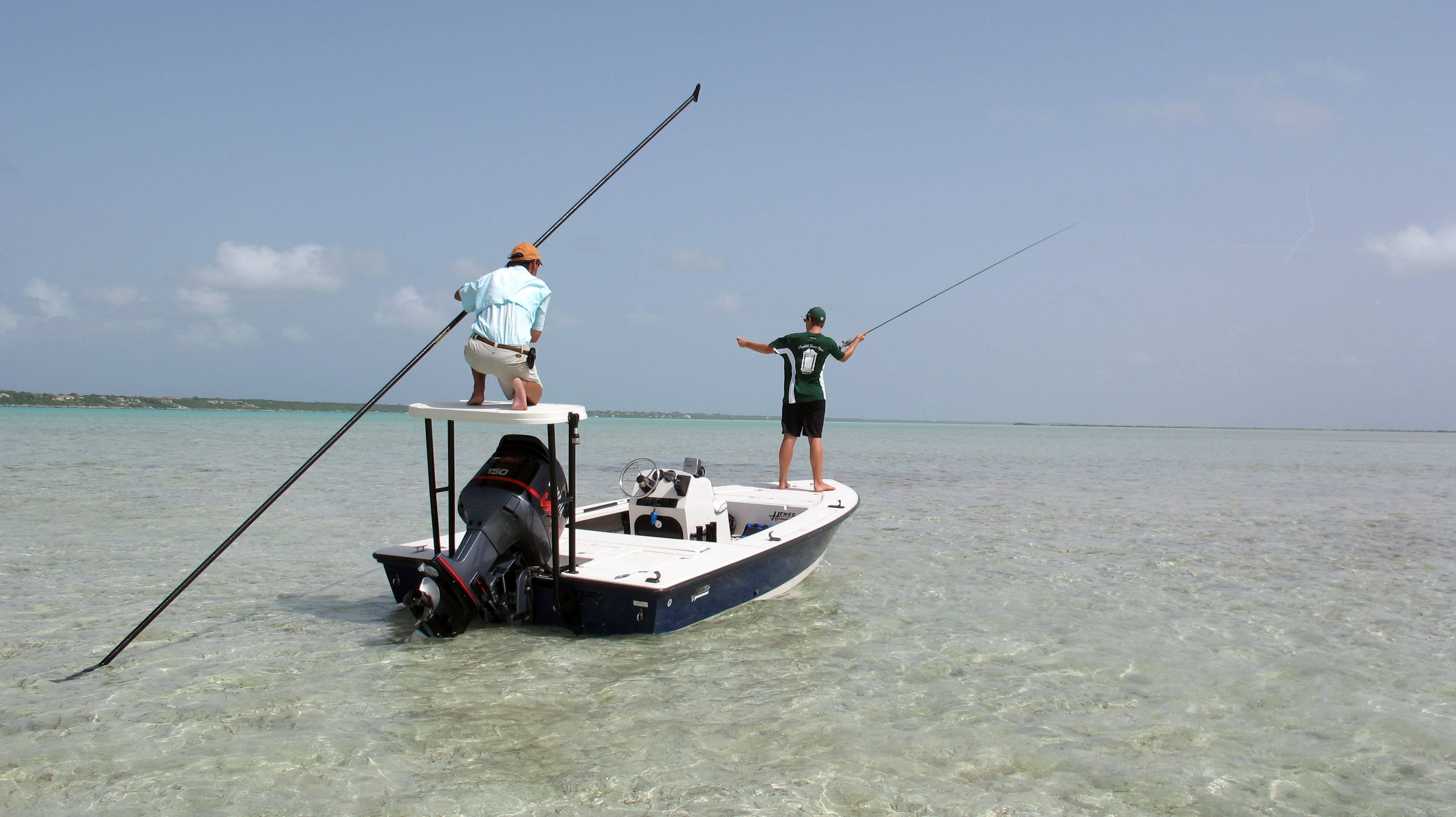 Fly fishing for bonefish Turks and Caicos